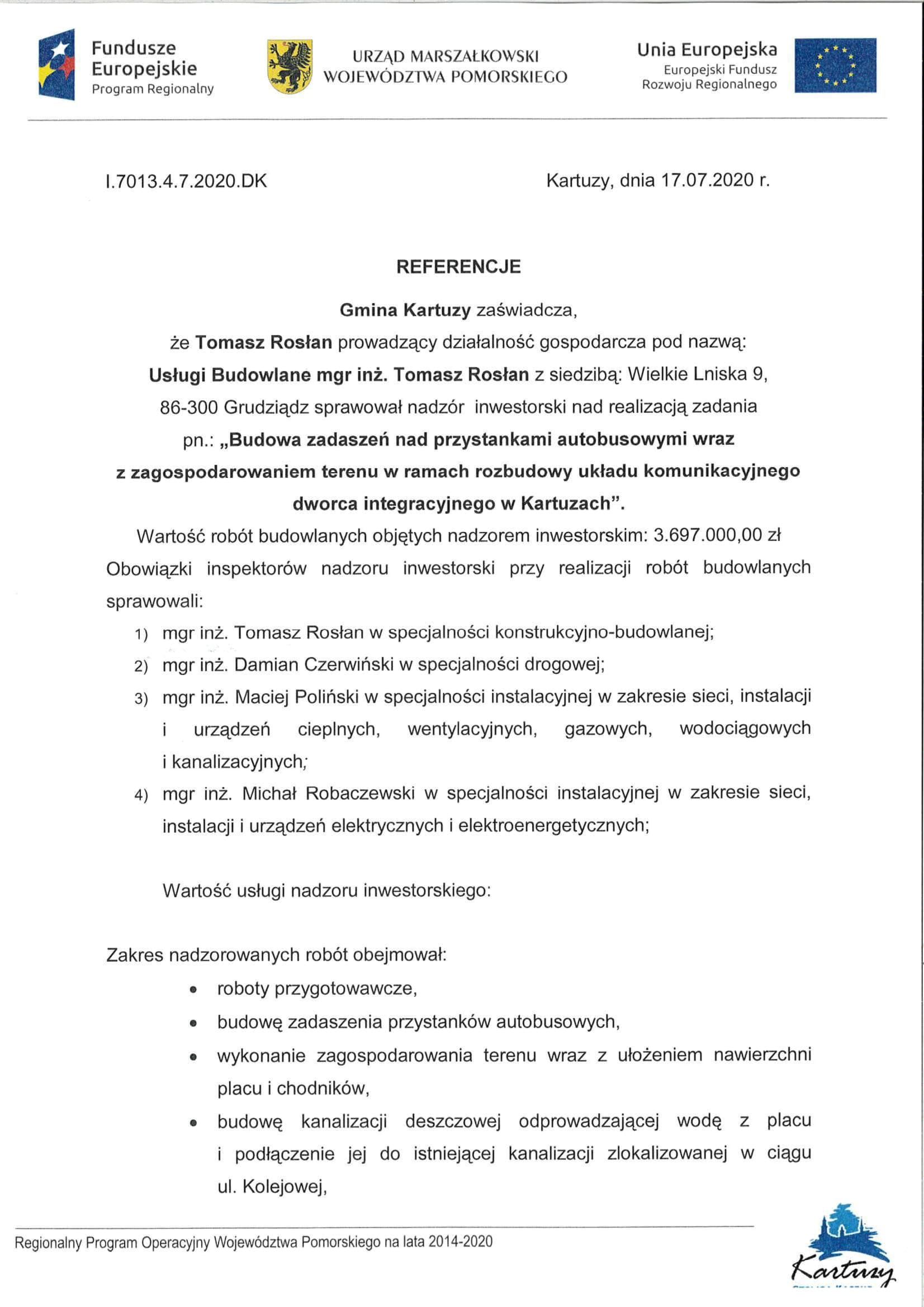 Gmina Kartuzy Zadaszenia