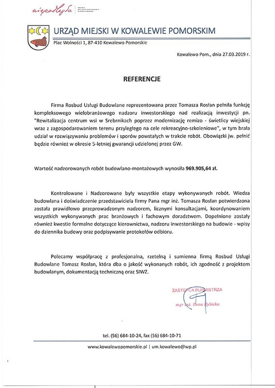 Kowalewo Pomorskie - referencje