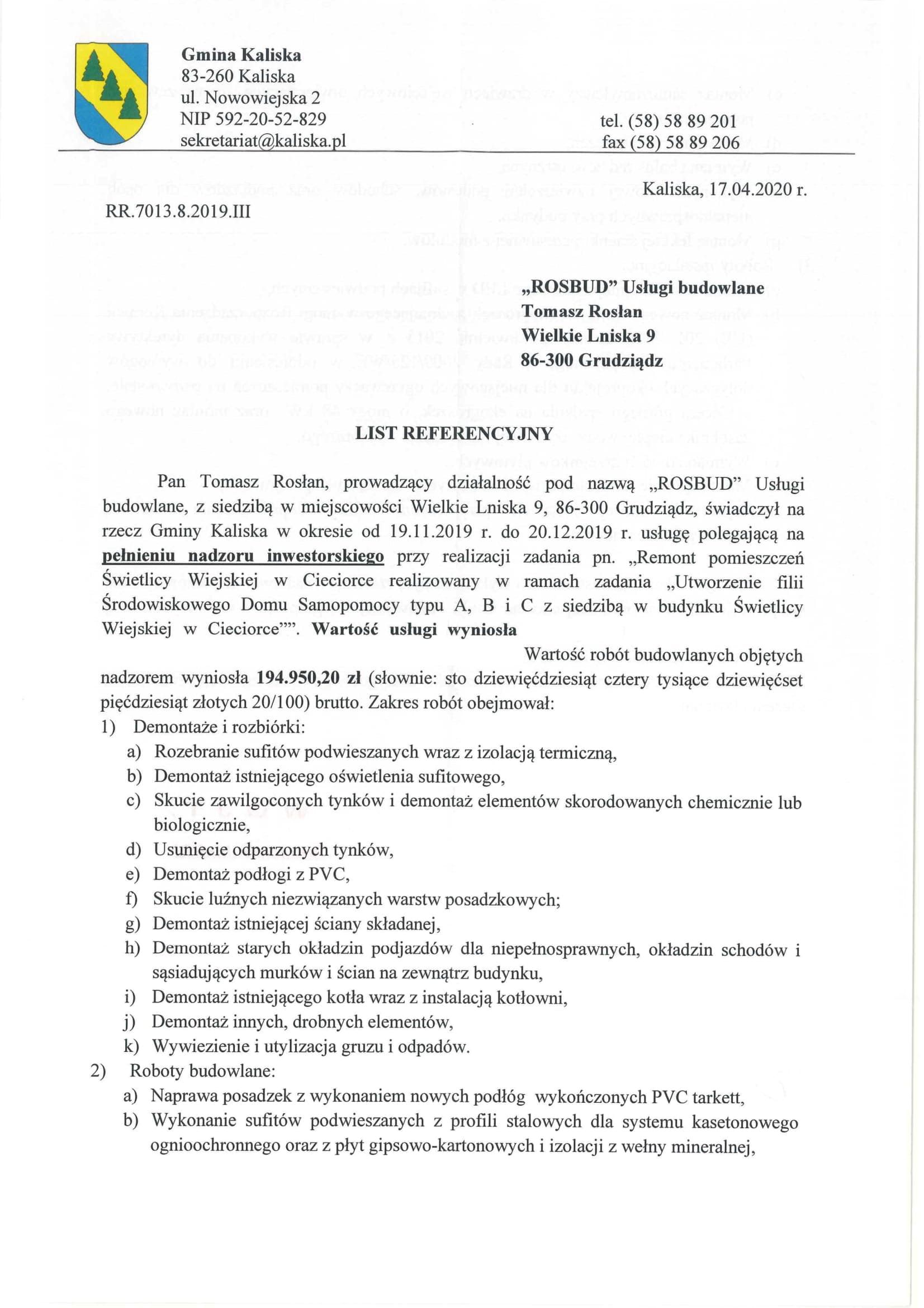 Gmina Kaliska - świetlica